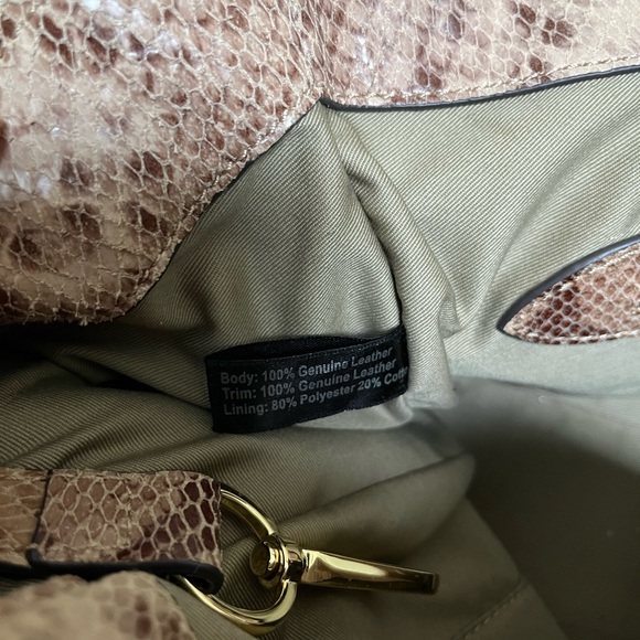 G.I.L.I Python Leather Slouch Large Tote Bag - Picture 7 of 13